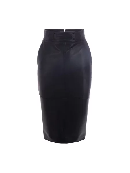 Osłona spódnica skórzana Elisabetta Franchi czarna