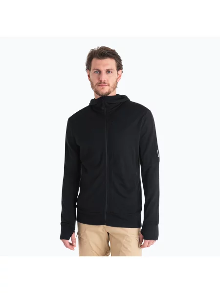Trekingová mikina icebreaker Merino Quantum IV Hoodie black černá