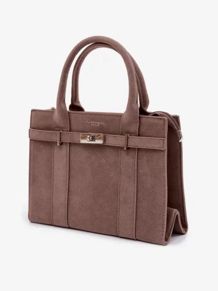 Geantă Flora & Co din piele bej