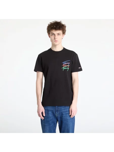 Tommy Jeans Majica Twisted Signature Regular Fit črna