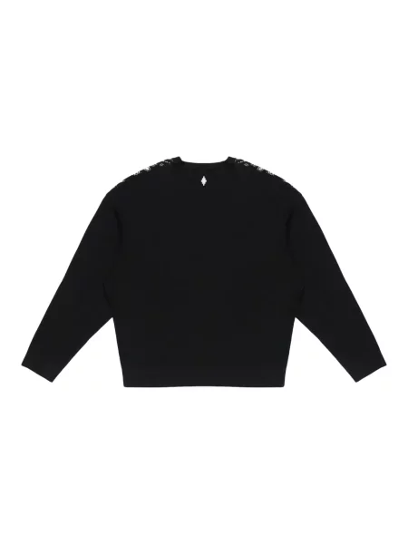 Raštuotas megztinis Marcelo Burlon County Of Milan apvaliu kaklu juoda