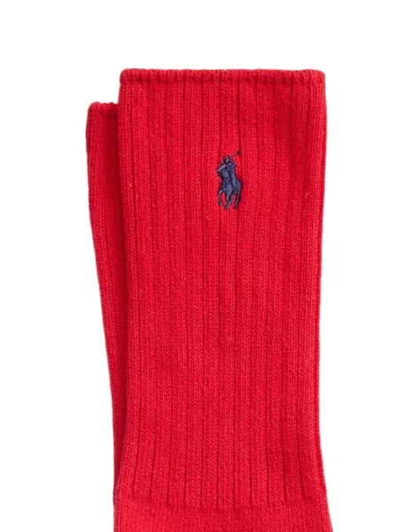 Tricou polo Polo Ralph Lauren cu broderie din fleece alergare roșu