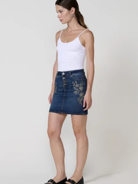 KOROSHI Fustă / albastru închis bej