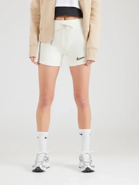Nike Sportswear Hlače bež / smeđa bijela
