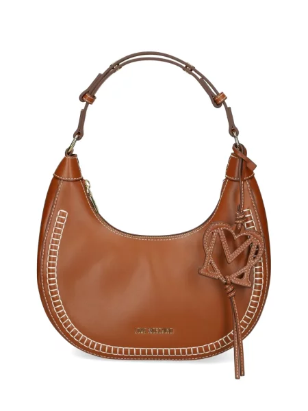 Pandantiv Love Moschino cu motiv cu inimi maro