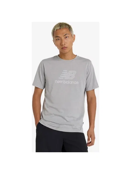 Koszulka New Balance Heathertech Logo krótki rękaw S szara