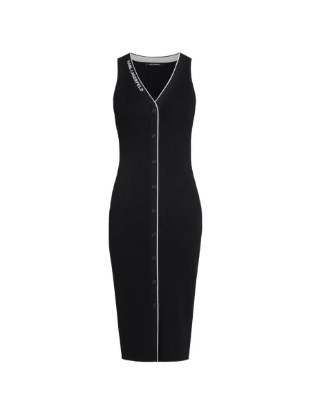 Rochie midi Karl Lagerfeld până la genunchi de costum cu autograf negru