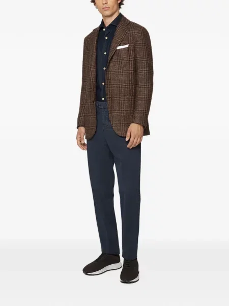 Cu centură pantaloni Kiton albastru
