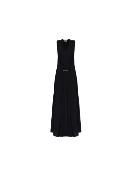 Lniana sukienka Sportmax czarna