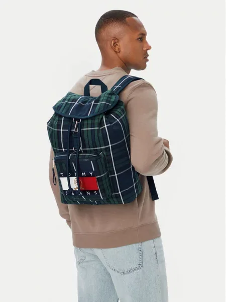 Ruksak Tommy Jeans Tjm Archive Check Backpack zelena