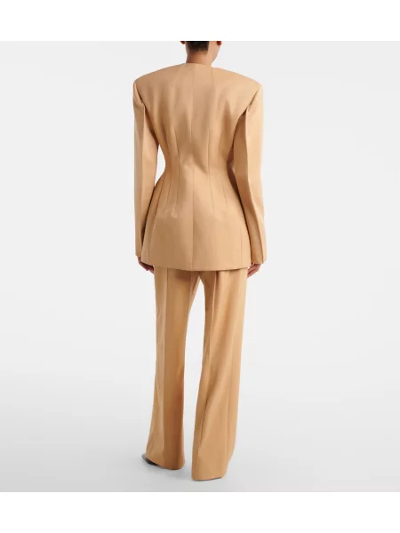 Pantaloni Wardrobe.nyc de lână bej