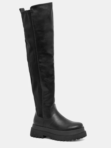 Buffalo cizme Pluto Overknee cu platformă negru