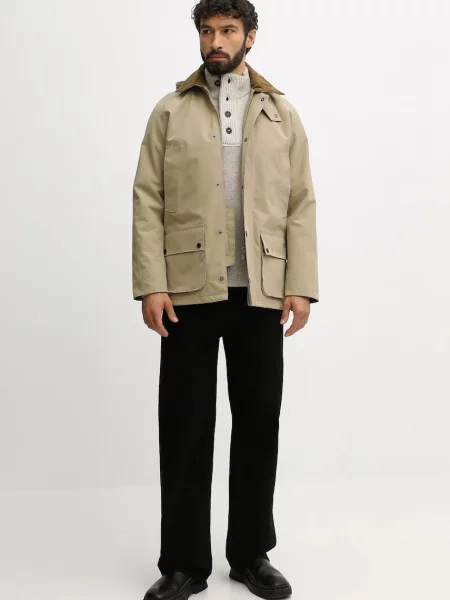Barbour Kurtka Winter Ashby Z Odpinanym Kapturem beige beżowa