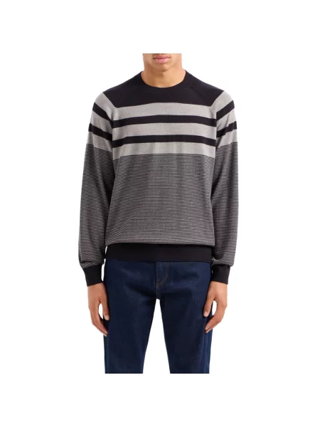 Sweter Armani Exchange z okrągłym dekoltem szary