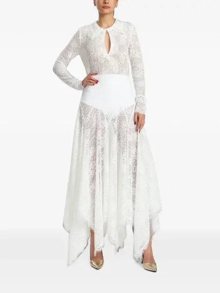 Rochie maxi Miau By Clara Rotescu asimetrică alb