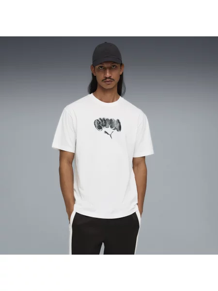 PUMA luźna koszulka z grafiką z balonowym motywem Odzież S biały