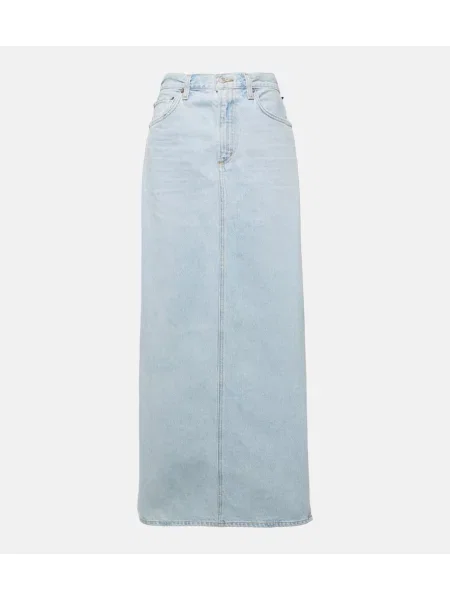Fustă din denim Agolde albastru