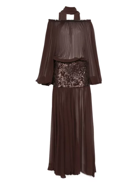 Rochie Atu Body Couture cu paiete de costum maro