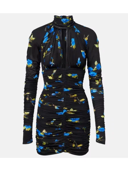 Rochie Blumarine cu model floral din jerseu negru