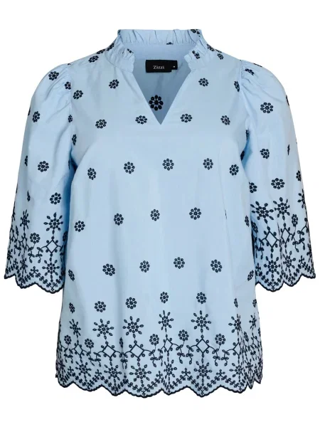 Zizzi Bluză Eviola deschis / închis albastru