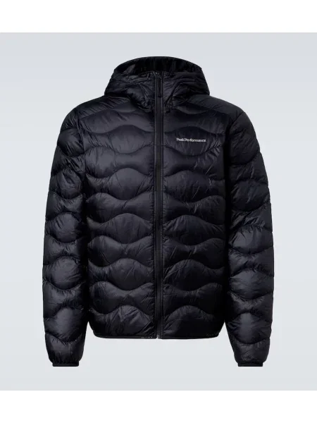 Geacă cu puf Peak Performance cu glugă negru