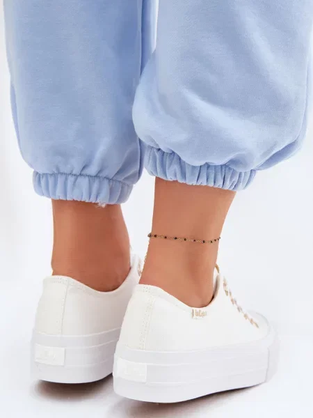 Pantofi Lee Cooper cu platformă alb