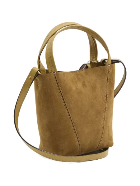 Geantă shopper Chloé din piele de căprioară verde