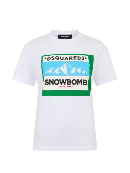 Tricou Dsquared2 cu imagine alb
