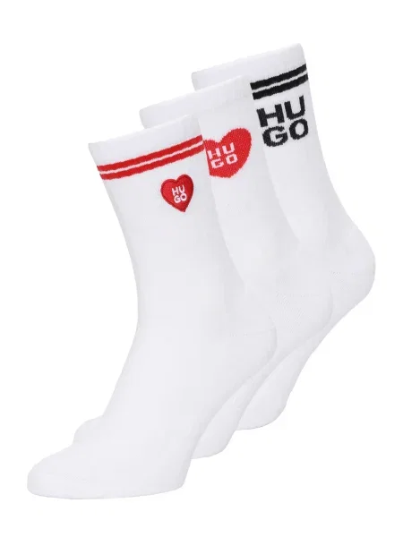 Nogavice HUGO 3P QS LOVE YOU CC W bela
