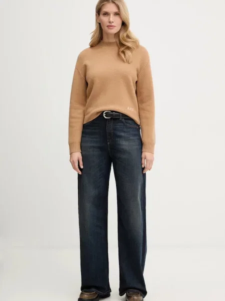 Vlnený sveter A.P.C. Pull Esther hnedá