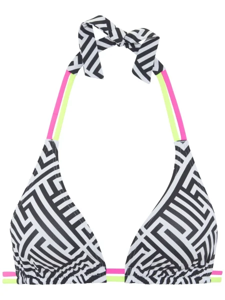 BUFFALO Sutien costum de baie verde neon / roz / negru alb