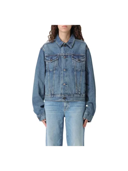 Kurtka jeansowa z na piersi Polo Ralph Lauren niebieska