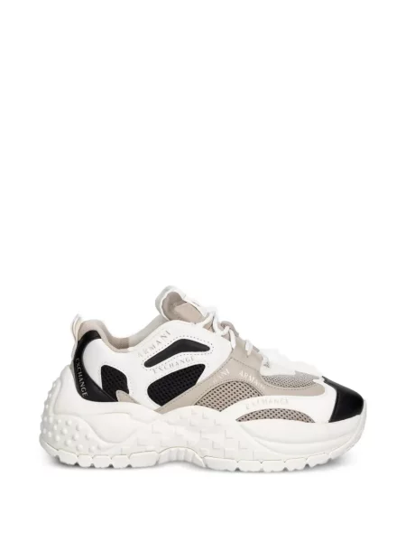 Sneakerși Armani Exchange cu autograf alb