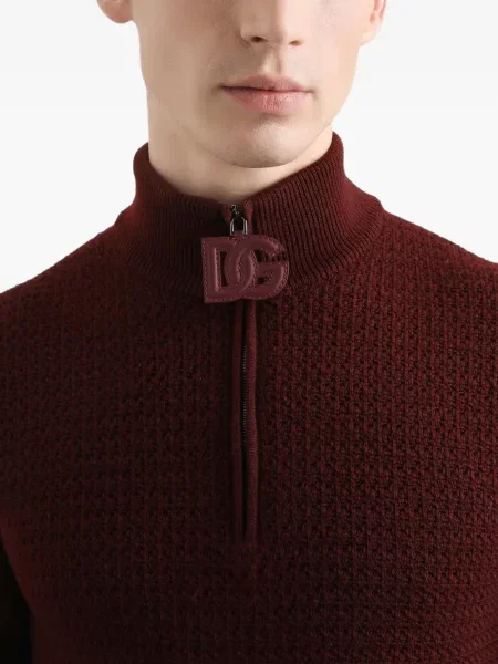 Pulover Dolce & Gabbana de jumătate de fermoar roșu