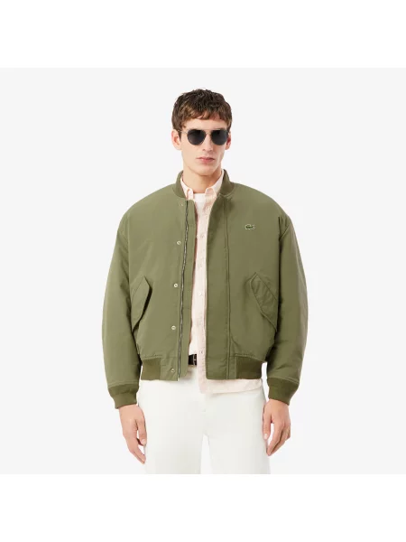 Lacoste Wodoodporna Bomberka Z Tafty zielony