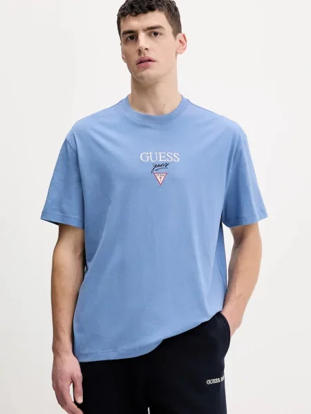Guess Jeans oversize tričko modré