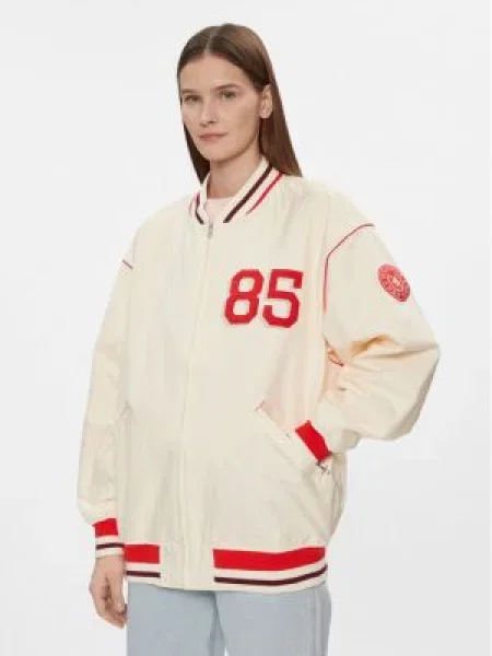 Tommy Hilfiger Bomber striukė Baseball Smėlio Oversize