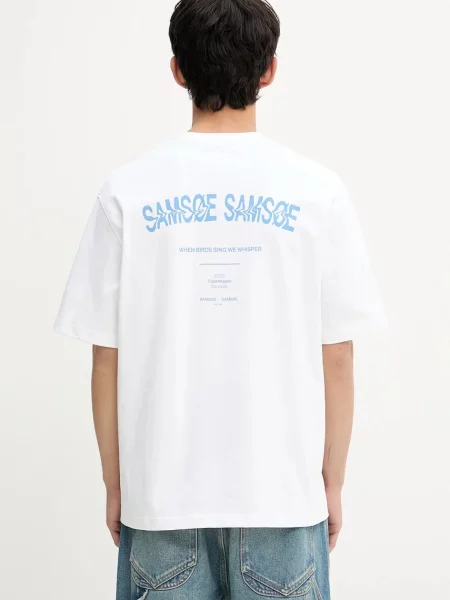 Футболка Samsoe Samsoe с принтом белая