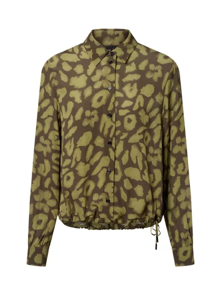 Bluzka o kroju regular fit z z tunelem Marc Cain khaki