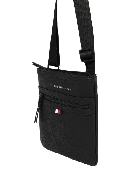 TOMMY HILFIGER Geantă de umăr negru / roșu alb