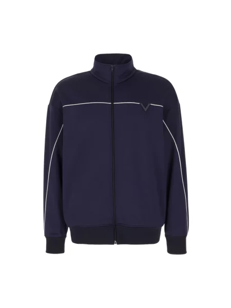 Lniana bluza Valentino Garavani niebieska