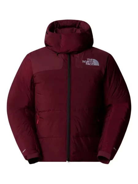 Geacă cu puf The North Face cu glugă roșu