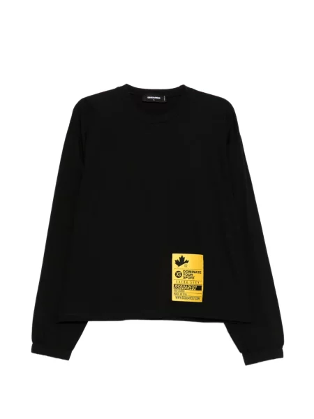 Tricou Dsquared2 cu petice lung negru