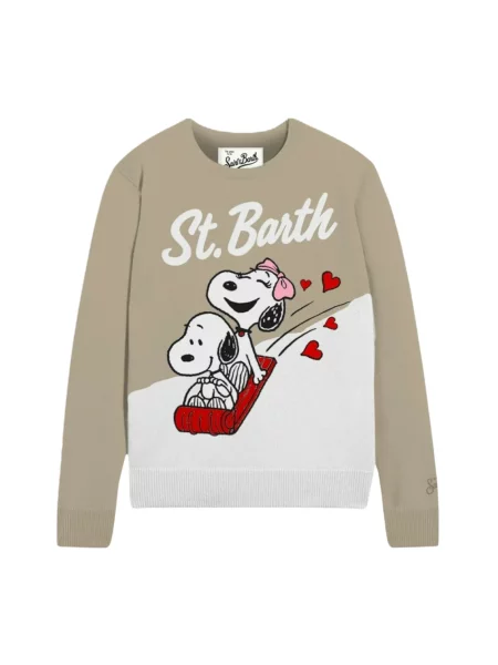 Sweter Mc2 Saint Barth wełniany beżowy
