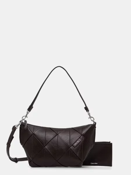 Calvin Klein geantă crossbody pentru femei cu imitație de piele maro