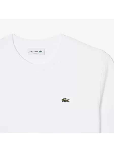 Lacoste Koszulka Z Miękkiej Bawełny O Luźnym Kroju biała