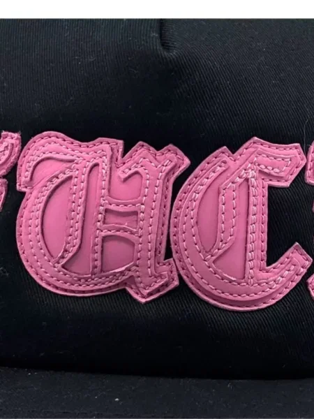 Кожена шапка с козирки Chrome Hearts със сърца черно