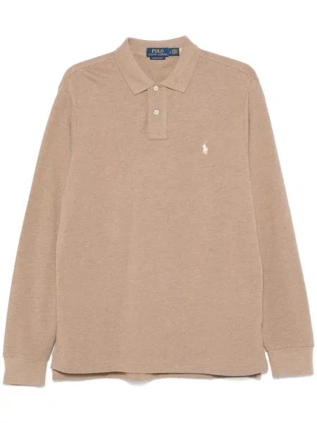 Fleecové zúžené polotričko Polo Ralph Lauren s výšivkou černé