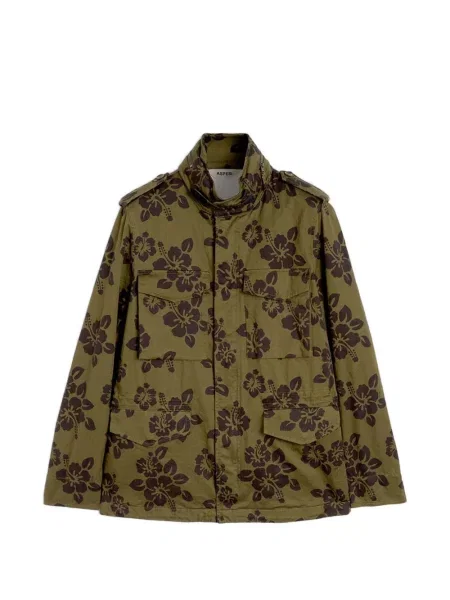 Geacă Aspesi cu model floral cu imagine verde