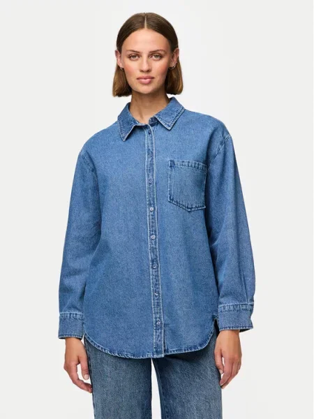 PIECES Bluza PCMaisie moder denim modra
